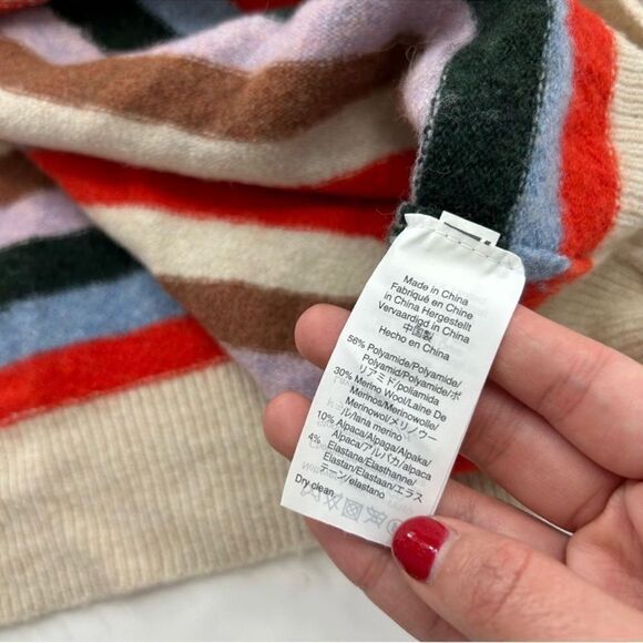 Madewell Stripe Wool Alpaca Crewneck Sweatshirt Small - Picture 7 of 12